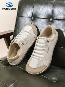 HOBIBEAR Wide-Toe Shoes: Spring/Autumn Fabric Breathable Mesh Casual Slip On Sneakers with Soft Sole & Wide Fit