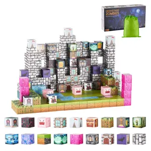 VEVOR 100 PCS Zombie Theme Magnetic Blocks, Montessori STEM Sensory Building Cubes, Construction Stacking Toys for 3+ Years Old Kids, Christmas Birthday Gift, Montessori Toys