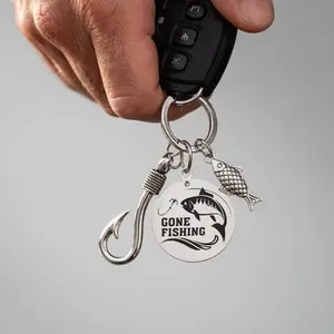 2pcsFish Hook Keychain Perfect for Fishing Enthusiasts, Ideal Gift for Father's Day