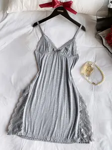 Women's Sexy Sling Lingerie Ice Silk Plus Size Sleepdress Seductive Lingerie Wrap Split Night Dress Women Home Clothed lingerie for women lingerie nightgown