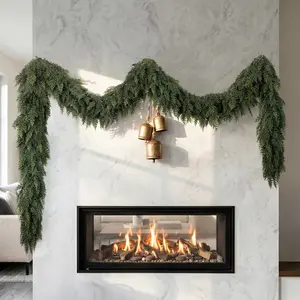 9ft Lifelike Cedar Garland – Soft, Full & Festive Christmas Decoration for Home, Fireplace & Party