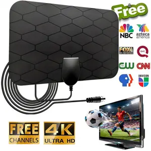 TV Antenna for Smart TV Indoor,Digital TV Antenna for Local Channels, Support 4k 1080p with Amplifier ,Long Range Reception，Easy Installation