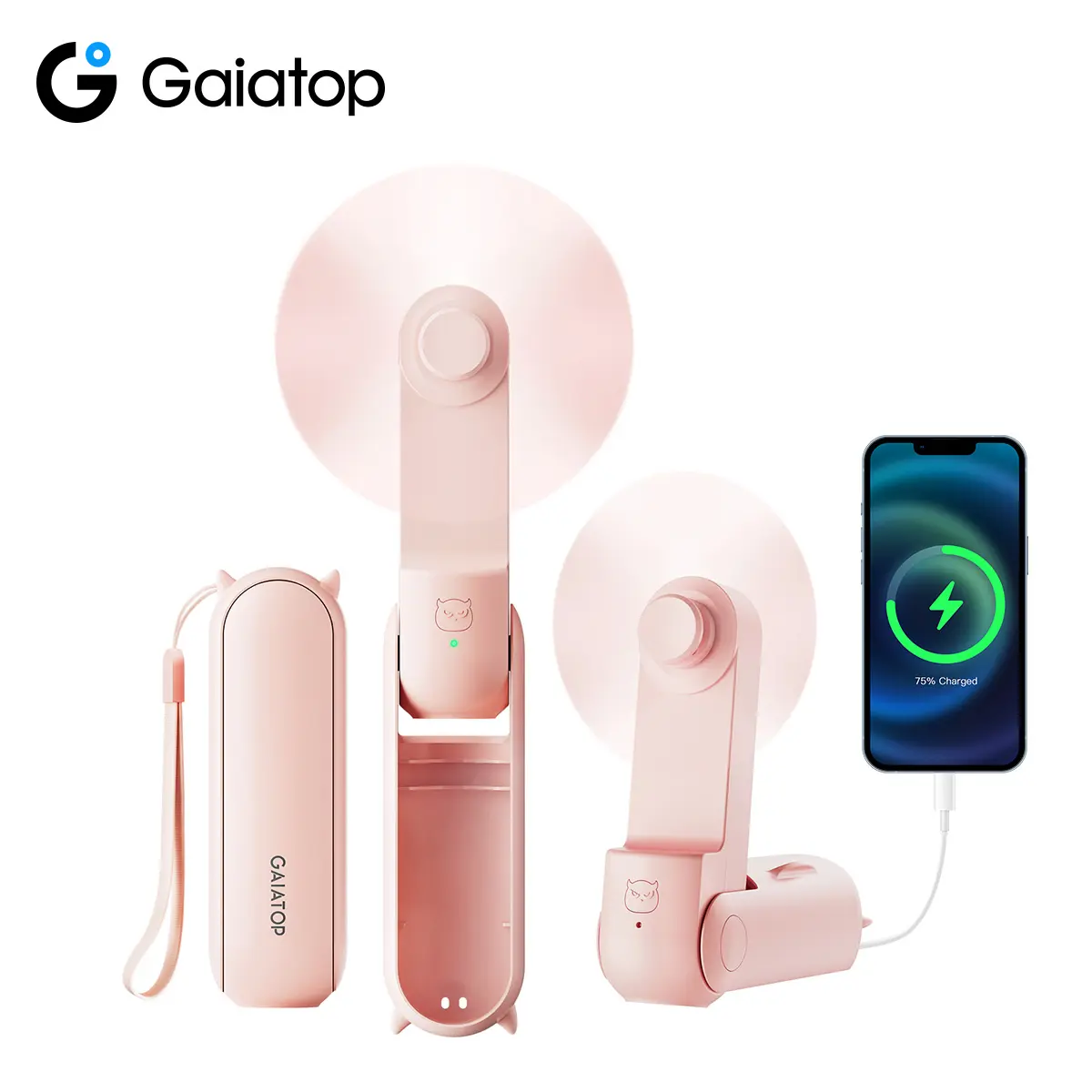 [Phone Charging] GAIATOP Mini Handheld Fan, Foldable Pocket Fan, USB Battery-Powered Fan, Versatile Travel Gift tiktokshopbacktoschool