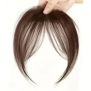 Women's high-temperature resistant synthetic straight hair wig, with fluffy side bangs, basic style, with clip-on bangs, suitable for daily and party wear