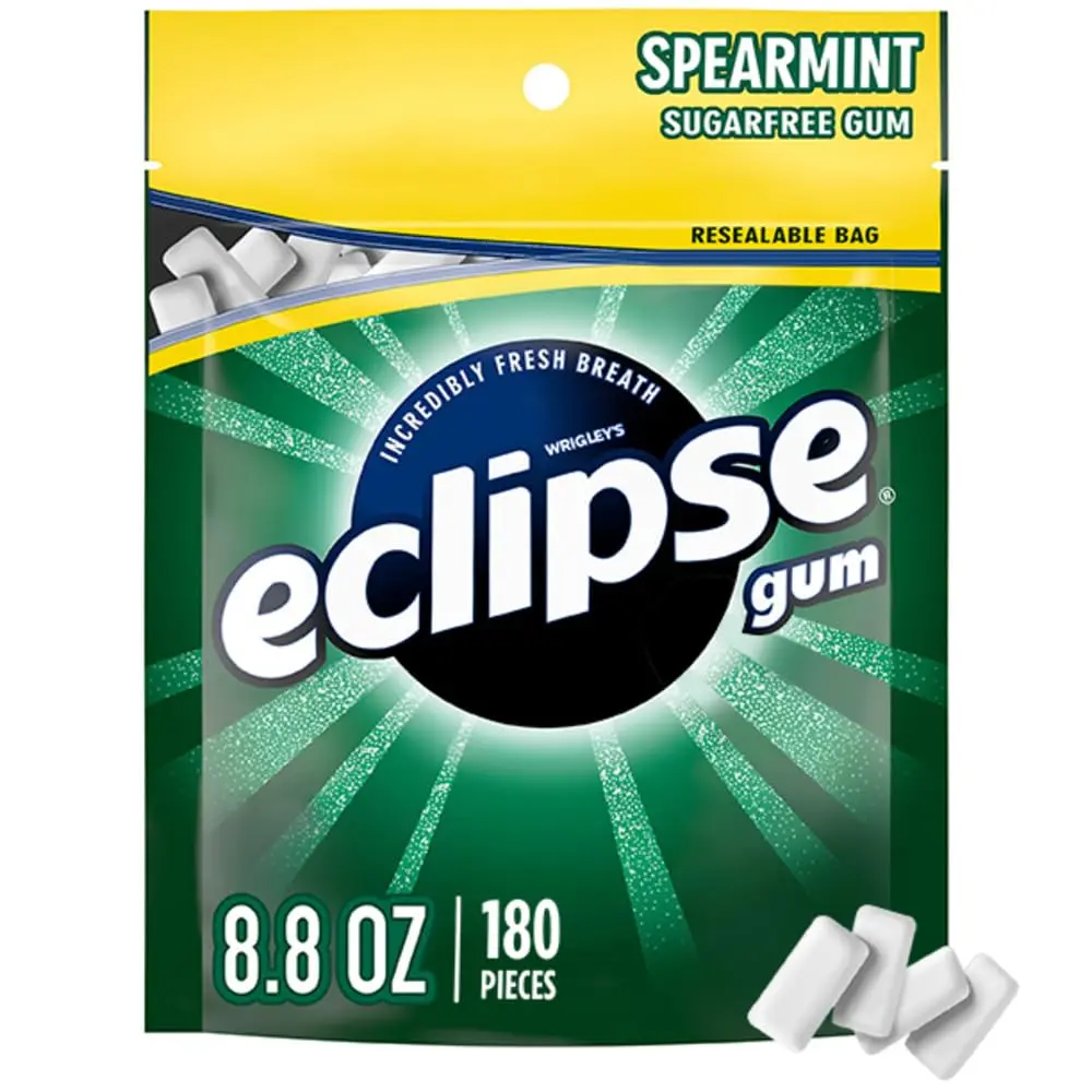 ECLIPSE Spearmint Chewing Gum Sugar Free, Sugar-Free Gum Bulk, 8.8-Ounce, 180 Piece Bag
