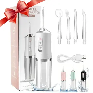 Water Flosser Portable Oral Irrigator, Waterproof, 3 Modes & 4 Nozzles, Rechargeable USB, 220ML, Home & Travel Use