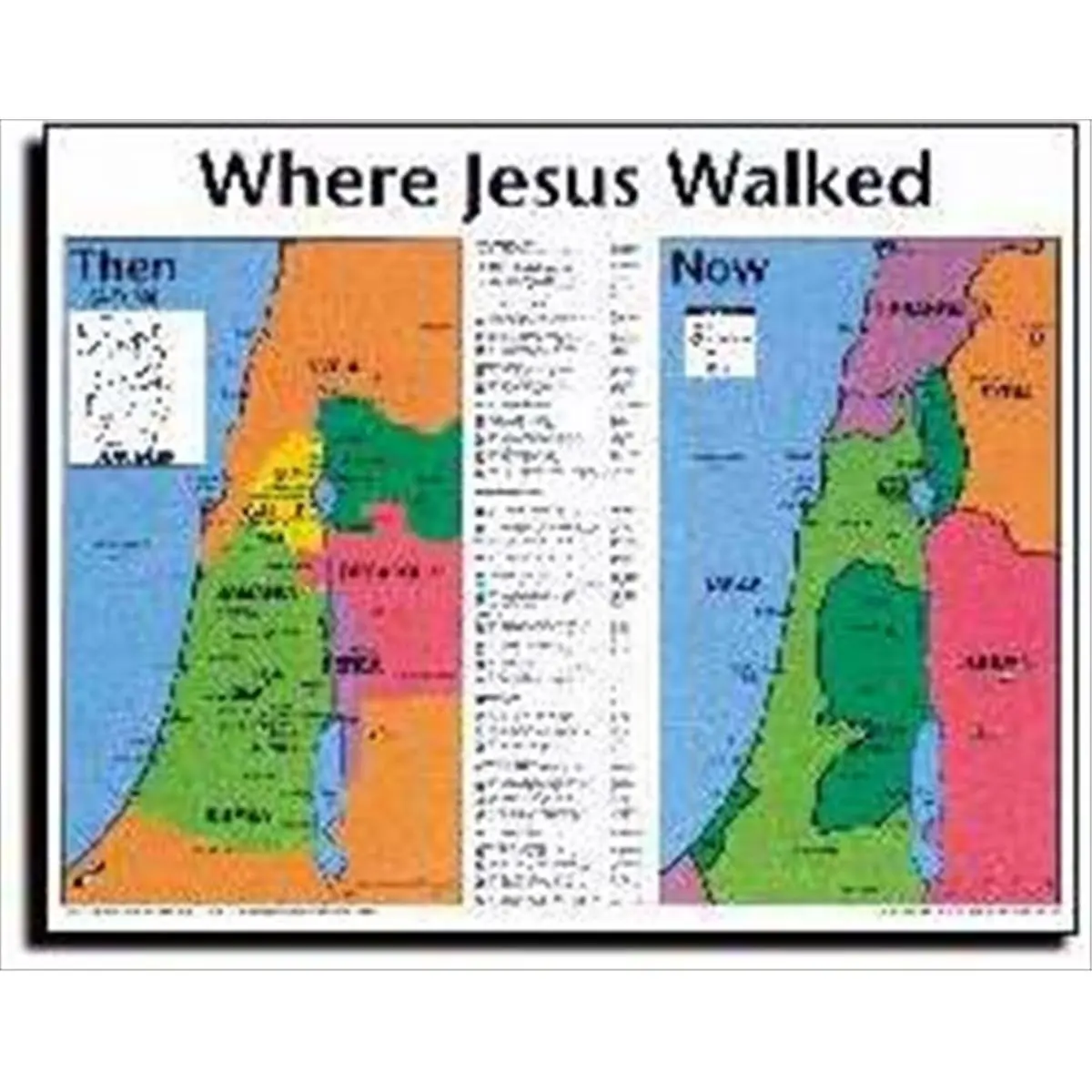212 MAIN Laminated "Where Jesus Walked" Wall Chart, Rose Publishing 33010 Educational Office & School Stationery Supply