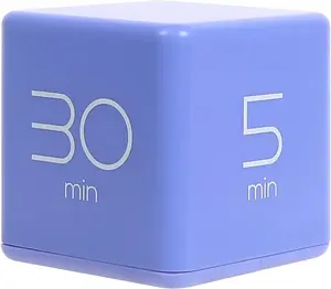 Cube Timer (Violet), Timers Cube Flip Block Timers Productivity Gravity Sensor Time Management for   Classroom Kitchen Desk Workout Cooking Study 5, 15, 30, 60 min Timer Setting