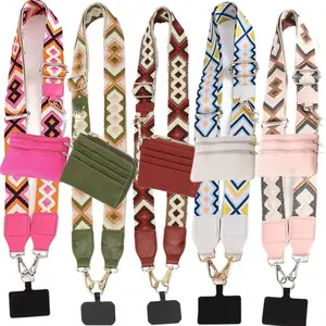 A wallet-carrying cross-body phone strap, a wallet-carrying phone strap, a phone cross-body strap with a zippered pouch, a removable phone strap, a Halloween gift, and a birthday gift.