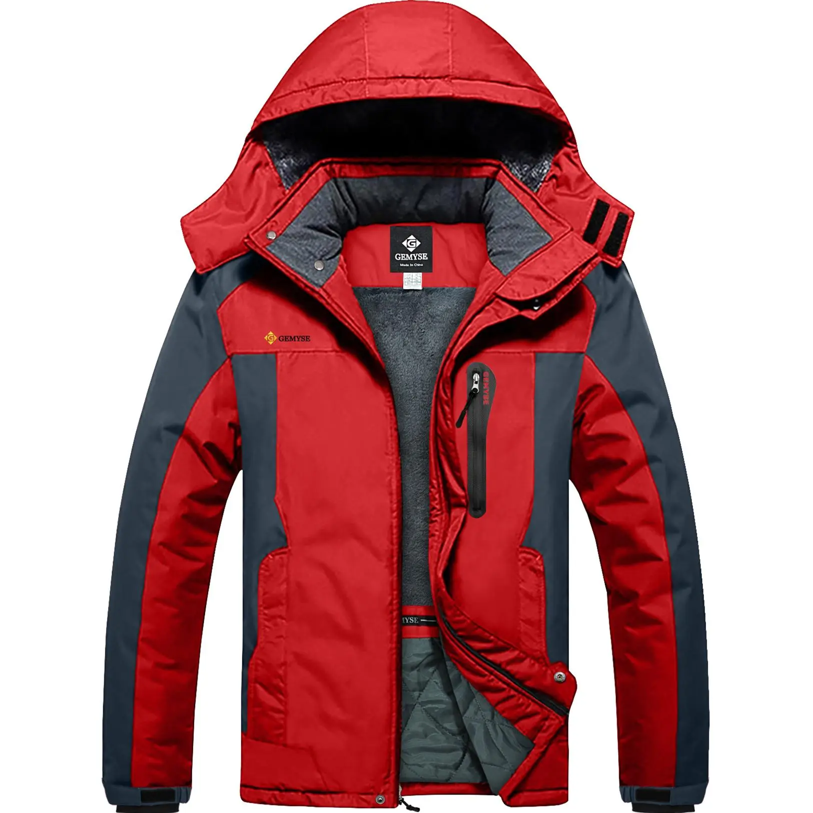 GEMYSE Men's Mountain Waterproof Ski Snow Jacket Winter Windproof Rain Jacket extreme cold weather jacket