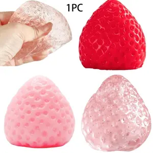 Creative Strawberry Ball Stress Relief Toy, Cute Fruit Squeeze Toy for Kids & Adults, Fun and Relaxing Fidget Toy for All Ages, Squishies