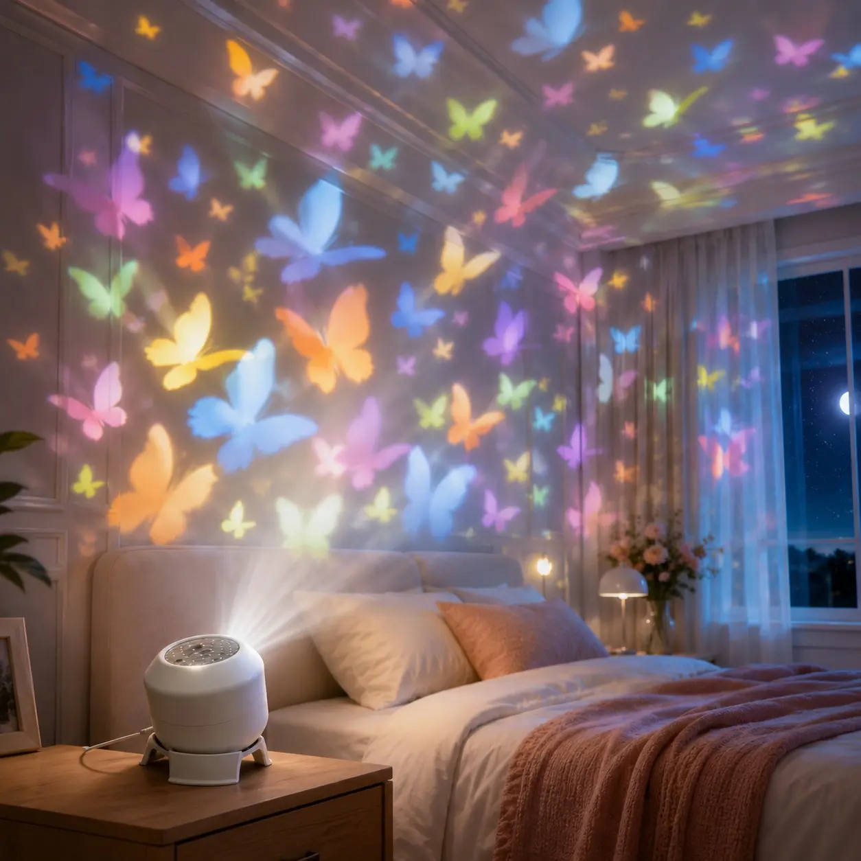 Butterfly Theme Dynamic Projection Lamp, USB Powered, 360° Rotation, Colorful Butterfly Light, Bedroom, Party Decor, Led Home Decor, Atmosphere Light, Butterfly Led Lights, Gift for Birthday, Mother's Day