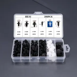 200PCS Car Clips for Hole Plastic Rivets Retainer Fender Push Pin Fastener Bumper - 6 Sizes Universal Car Fastener Kit Durable Easy Install Body Screw Automotive