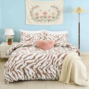 3-Piece Zebra Pattern Bedding Set, Includes 1 Duvet Cover & 2 Pillowcases  No Insert , Breathable Fabric, All-Season Use, Perfect Gift Choice