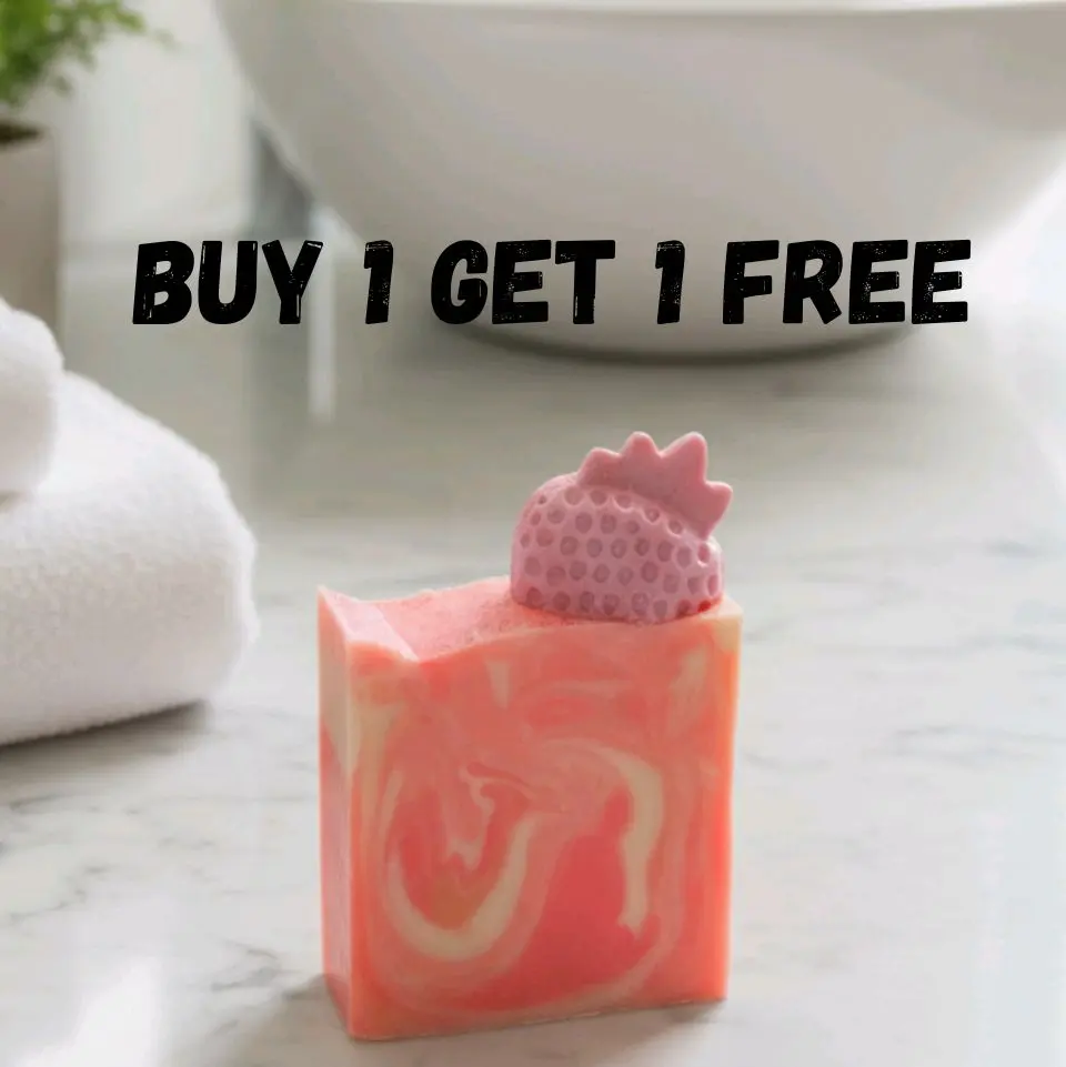 Strawberry Peach Champagne  Organic Cold Process Swirl Soap with Frosting. Handmade All Natural Handcrafted Soap. Cute Swirl Soap Bar. Yoni Soap handmade soap natural skincare Cleansing Moisturizing Body Wash
