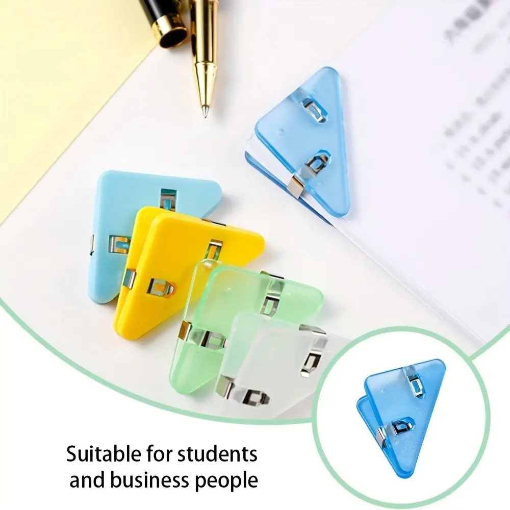 5/10/30-piece coloured acrylic triangular Shape clips - versatile paper and note clips, Triangle Sticky Note Clip, book corner ring binders, ideal for desk organisation, durable PMMA material, perfect for office and home organisation essentials