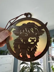 Highland Cow Suncatcher for Sunny Window