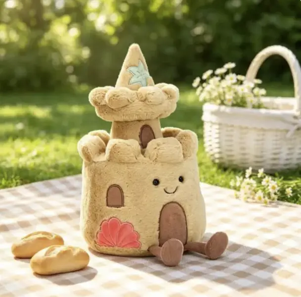 Jellycat Sandcastle Plush Toy - Cute Summer Beach Theme Stuffed Animal for Kids & Collectors