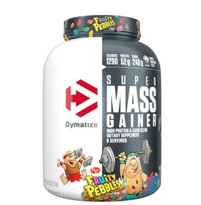 Dymatize Super Mass Gainer Protein Powder – Fruity Pebbles Flavor, 52g Protein per Serving, 6 lbs Bulk for Extreme Muscle Growth - Energy, Beverage