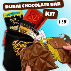 Dubai Pistachio Chocolate Bar Kit Gift Bag DIY White, Dark, and Milk Chocolate Viral Candy Christmas Gift Kunafa Bar Set Snack Dessert Bonbon Crispy Almond Butter Knafeh
