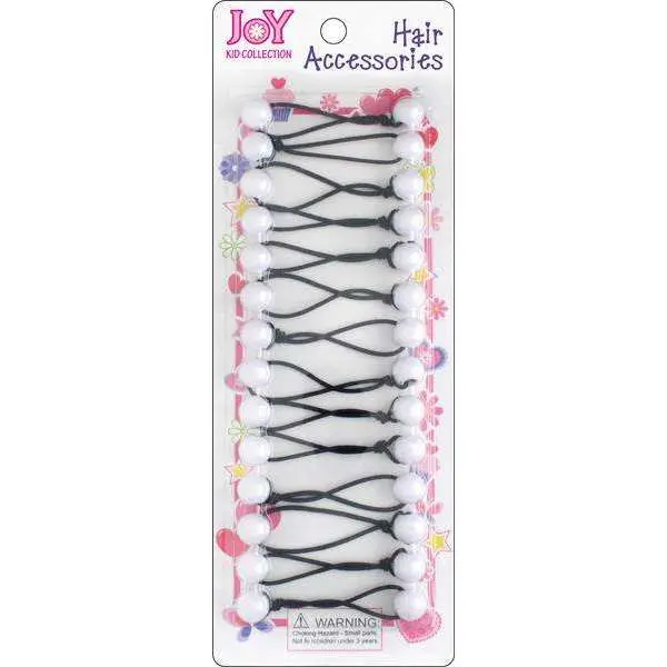 Joy Twin Beads Ponytailers Bobos 12mm 16003 White