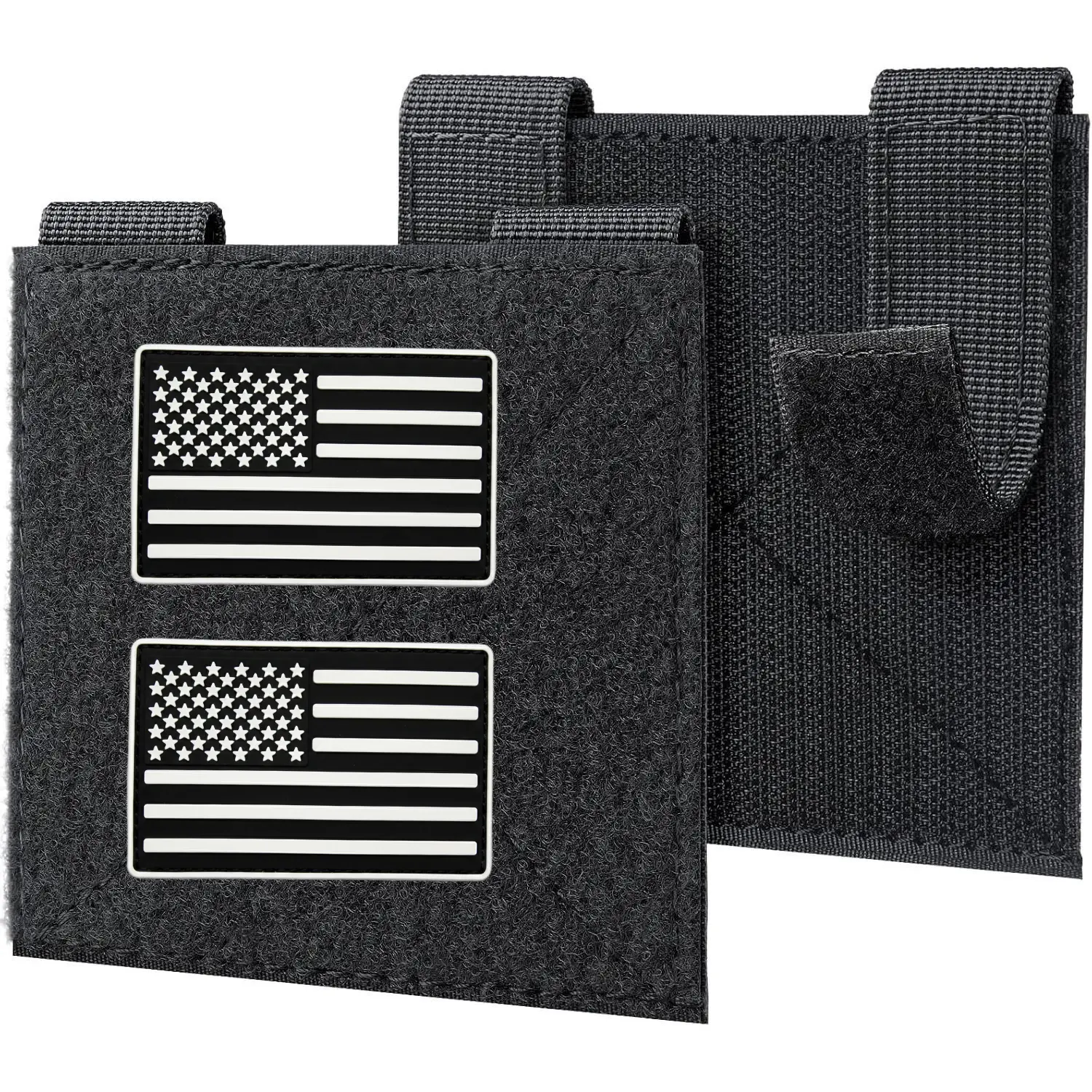Molle Patch Panel,2/4 Pcs Tactical Hook&Loop Adapter Panel Morale Patch Board for Molle Accessories Plate Vest Carrier and Backpack 4"X4"