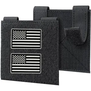 Molle Patch Panel,2/4 Pcs Tactical Hook&Loop Adapter Panel Morale Patch Board for Molle Accessories Plate Vest Carrier and Backpack 4"X4"