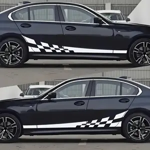 2pcs Racing Stripe Car Stickers, 220x25cm Vinyl Film, Automotive Accessories, Durable Adhesive Decals for Cars, Easy Application