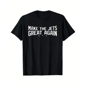 100% Cotton S-XXXL Cool Jets T-shirt - Make The Jets Great Again Tees - Gift for Men Women Family Friends, Black, Halloween Thanksgiving Christmas,Made in USA