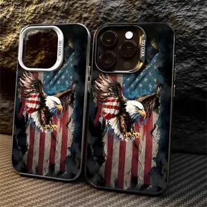 American Flag Bald Eagle Phone Case Suitable for Apple IPhone 17 16 15 14 13 12 11 PRO MAX PLUS,AIR and iPhone XR XS MAX Anti-drop Phone Case Vintage Personality Fashion Stunning Can Be Given to Friends Can Be Given to Family Members as Gifts