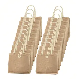 Reusable Linen Handbag, Blank Shopping Bag, DIY Design, Customizable Surface, Elegant Multifunctional Gift Bag, Wedding Bridesmaid, Student, Teacher, Promotional Event