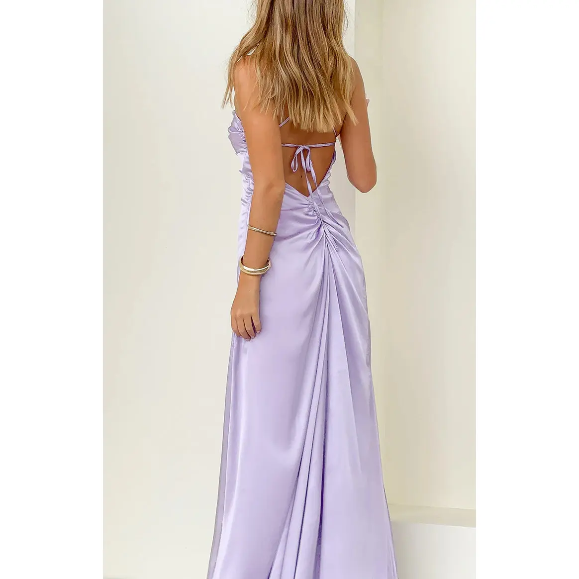 Blaise Lilac Satin Maxi Dress