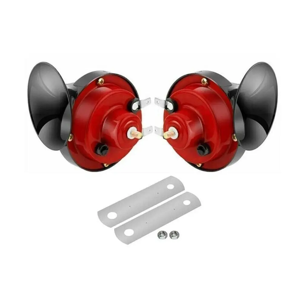 12V Automotive Snail Horn Kit with Patented Snail Design & Mini-Compressor - 300dB High-Decibel, Waterproof, Anti-Oxidation ABS Metal Horns for Cars, Trucks, Boats, Motorcycles