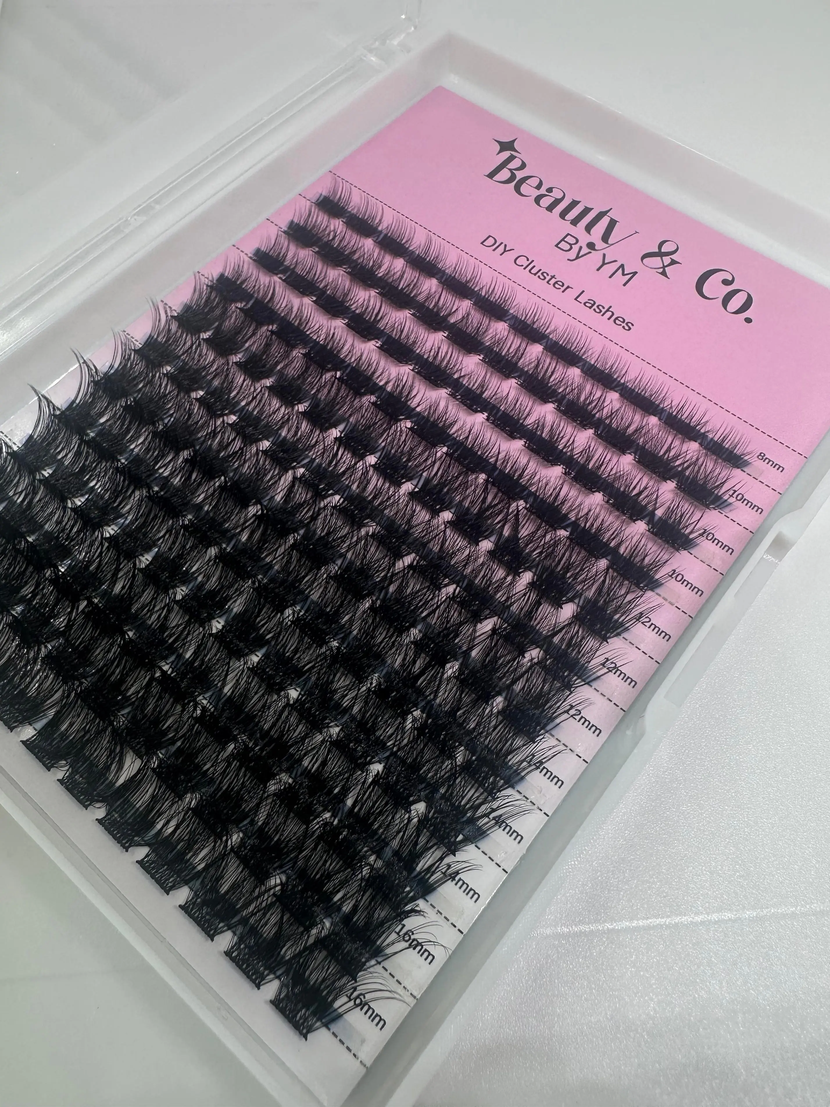 Beauty&Co 144 PCS Wispy Lash Clusters #82, 8-16mm Fluffy Volume Individual Lashes with Soft Thin Band, Tweezer Included for Natural DIY Eyelash Extensions