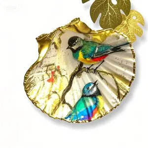 Handmade Organic Shell Jewelry Tray - Elegant Ring Holder & Trinket Organizer, Home Decor Gift for Women, Mom, Girlfriend - Birthday, Anniversary, Graduation, Mothers Day Present Boxes Decorative Vanity Ornaments