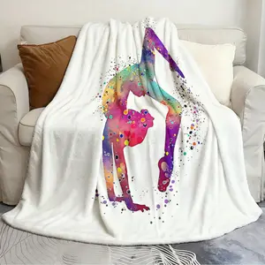 Exquisite Blanket Gymnastics Tumbling Colorful Watercolor Fashionable Quilts Sofa cover soft flannel blanket cozy home and travel blanket