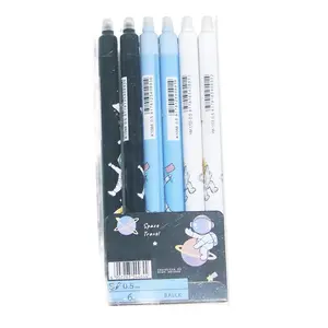 6-Pack Erasable Neutral Pens, 0.5mm Erasable Ballpoint Pens, Erasable Gel Pens, School Supplies, Office Supplies, Rubber Eraser Pen, Pens With Eraser