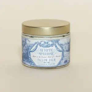 WHITE SPARROW FARM Tallow Balm - Vanilla Crème, Nourishing & Aroma Oil, Organic & Beeswax Ingredients