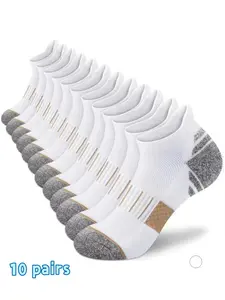 10 Pairs Men's Summer Short Socks, Soft Knit Fabric, Comfortable for Everyday Wear and Casual Sports, Low-Cut Boat Socks