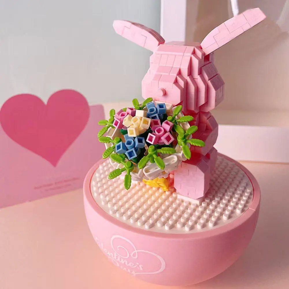 Cute Rabbit Design Building Blocks, DIY Building Toy Set, Creative Blocks Building Toy for Teens, Creative Blocks Building Toy for Teens