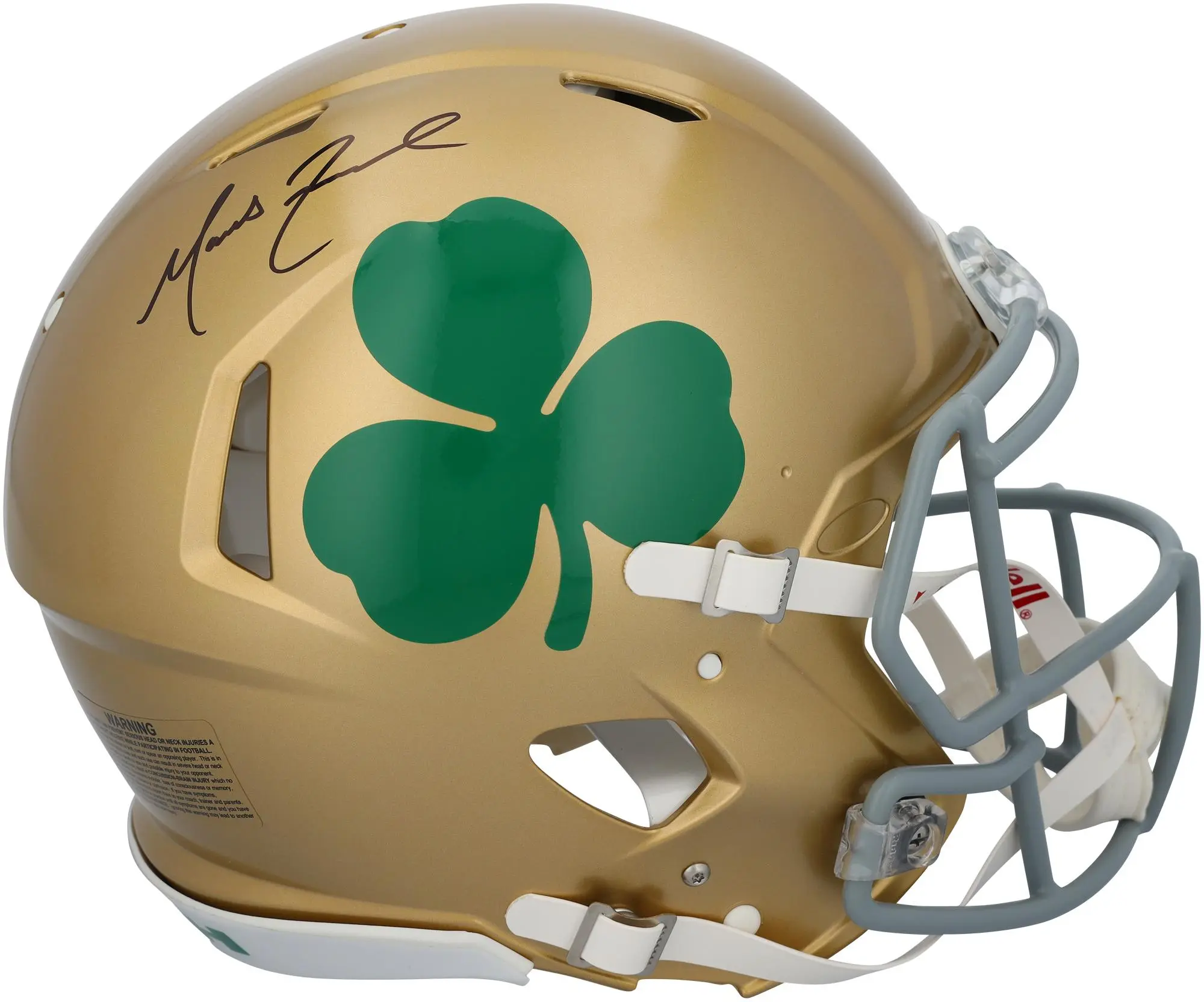Marcus Freeman Notre Dame Fighting Irish Autographed Riddell Shamrock Speed Authentic Helmet - Fanatics Authentic Certified