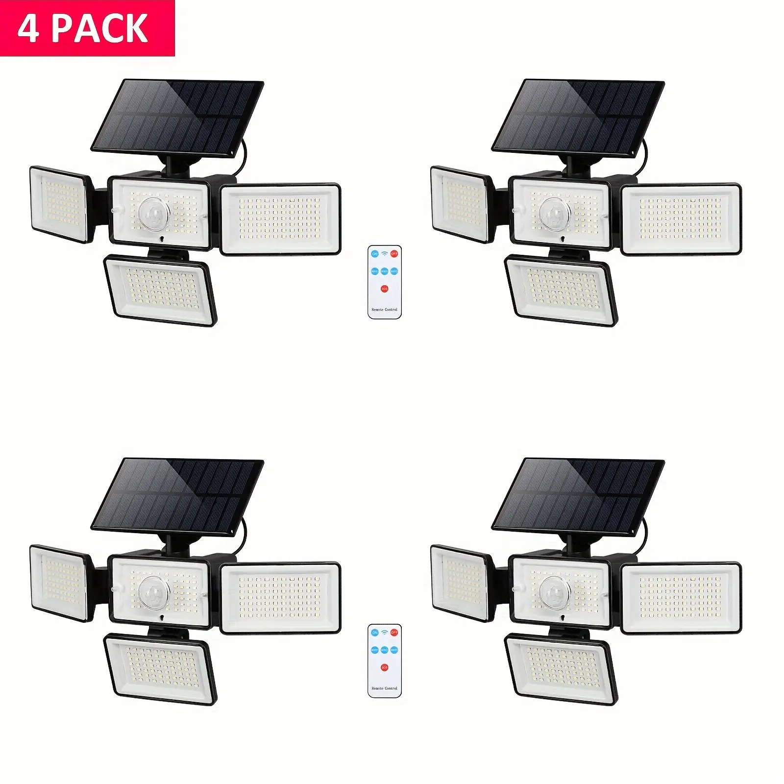 1/2/4/6pcs Solar Auto Sensor Outdoor Lights, Home Warming Gift, Practical Gift, Super Bright and Wide Floodlight, Security Light, Four Modes, 270° Lighting Angle, Remote Control, Suitable for Patio, Garage, Porch, Outdoor Party, Shipment within 1-2 days