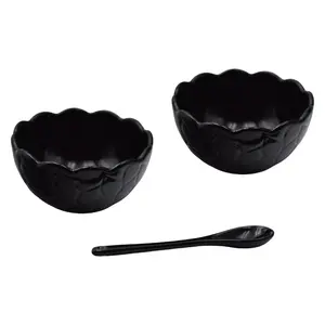 Temp-tations Carved Willow S/2 Ruffled Ramekins with Spoon