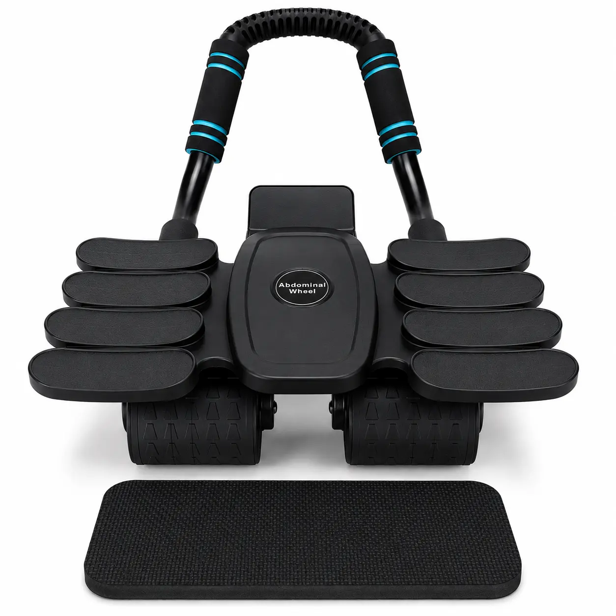 Unisex Automatic Rebound Ab Roller with Elbow Support, 4-Wheel Core Trainer, Built-in Phone Holder & Knee Mat, Stable Abs Workout Machine for Home Gym Ab Training, Compact Core Workouts Equipment