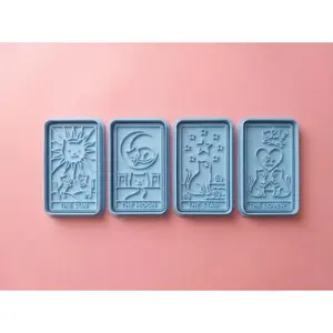 Witchy Cat Tarot | 3.5" 3D Printed Cookie Stamp & Cutter Set