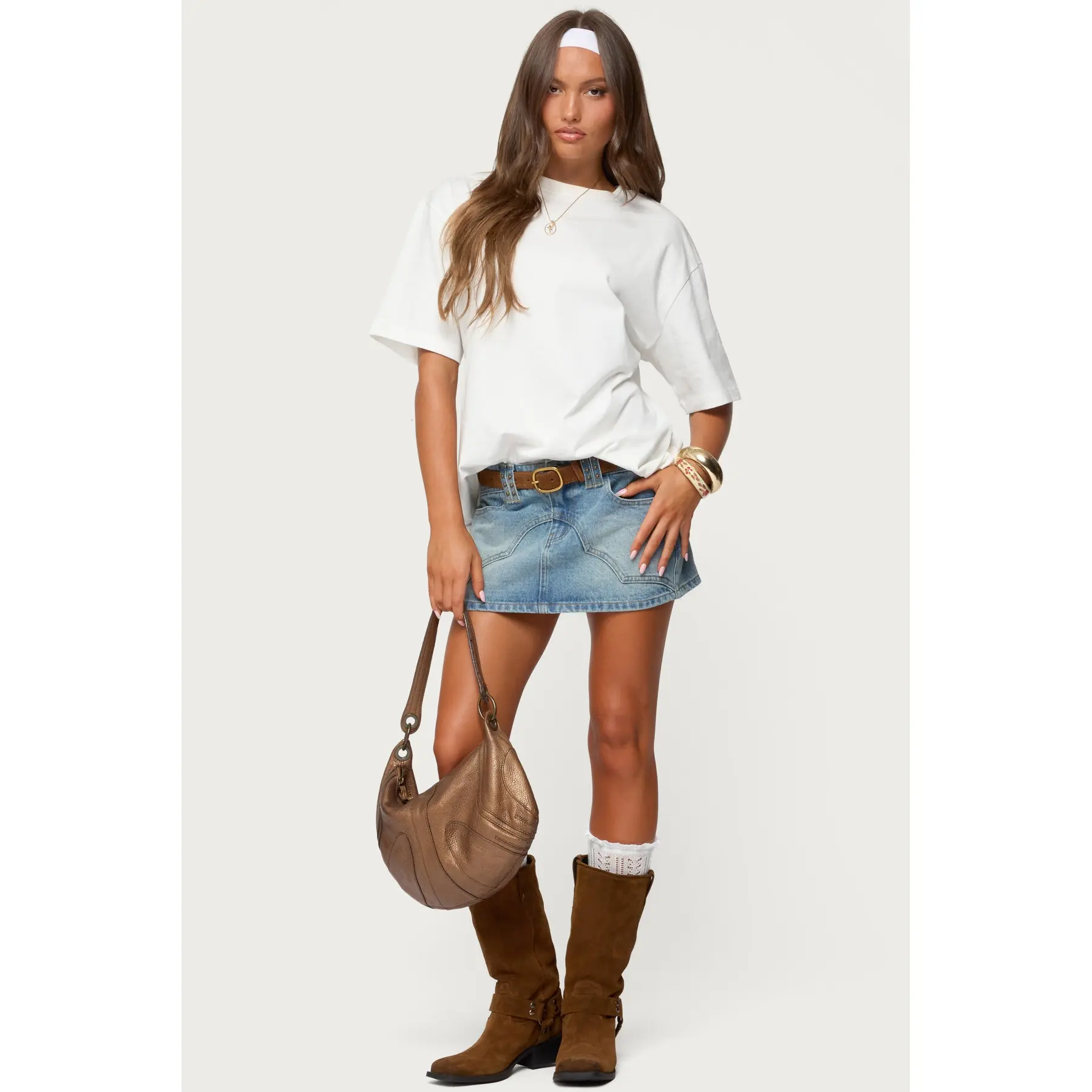 Tory Western Denim Mini Skirt Tory Western Denim Mini Skirt