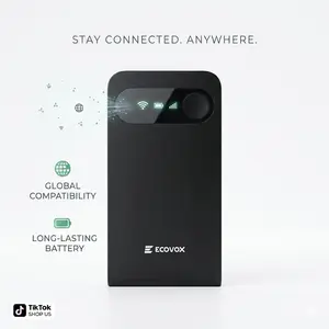 ECOVOX 4G LTE WiFi Mobile Hotspot 2026, No SIM Card Required No Contract, 9 Connected Devices, Multiple Networks, Portable Internet for Campers, Motorhomes and Travels, Free 1GB Local Data user stable easy connection router