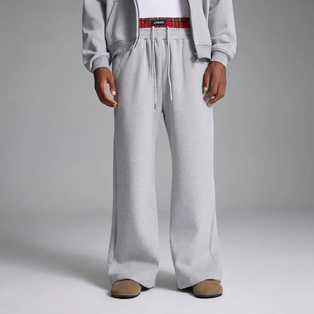 Woolenmaker Boxer Double Waist Baggy Sweatpants,460GSM Ultra Heavyweight Fleece Streetwear Joggers
