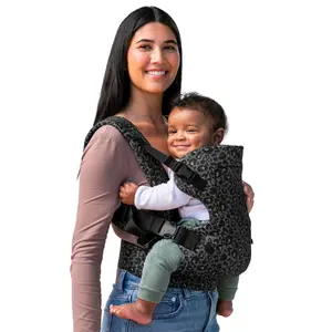 Hands-Free Baby Wrap Carrier, Flip 4-in-1 Advanced Carrier, Convertible Face in or Out or Front, Ergonomic, Travel with Baby Easily, Relieve Fatigue, Newborns and Older Babies, Maximum Load Bearing 32 lbs, Leopard Print