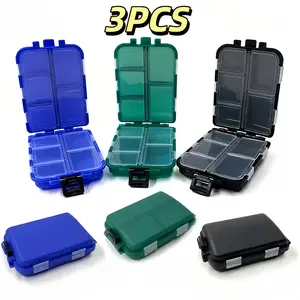 3-Piece Fishing Tackle Accessory Box Set: Mini Double-Sided Storage Cases, Multi-functional Tool Boxes, Portable Lure Boxes with Removable Dividers—Perfect for Storing Baits, Hooks, Rigs, and Various Fishing Accessories